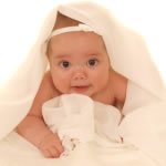 Baby wrapped in a towel