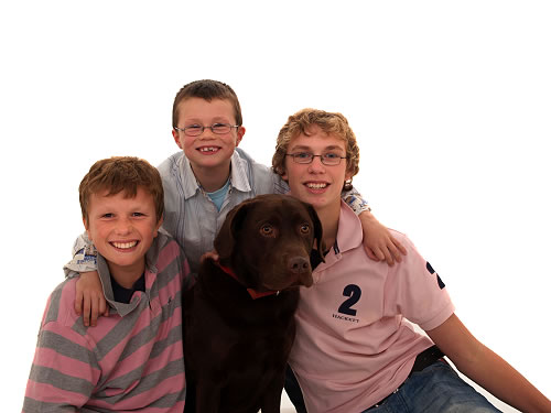 Brothers and their dog
